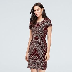 Mini Dress ~ Wine Red w/Gold Glitter ~ Large